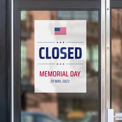 Memorial day closed signs