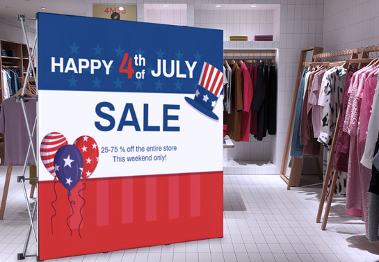 4th of July decorative display idea for showcasing Sales info