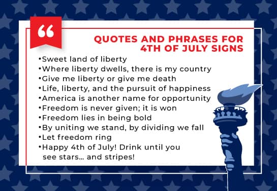 4th of July phrase and quote collection
