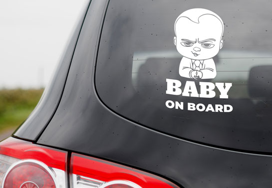 Baby On Board rear window decal idea