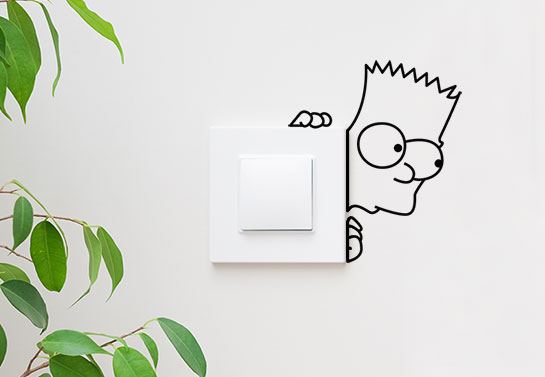 Bart Simpson lightswitch funny  sticker for living room