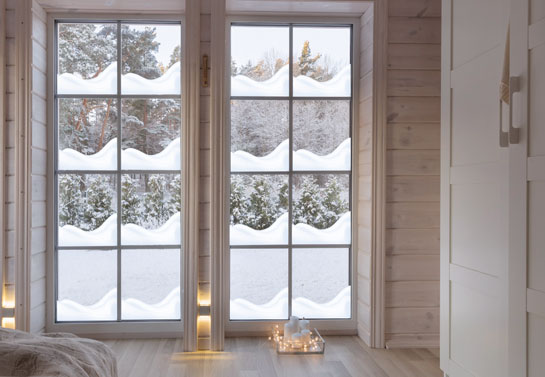 Idea for decorating a bay window for Christmas