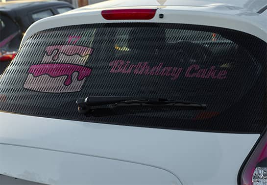 Birthday Cake car window decal idea
