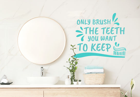 Helpful and funny bathroom wall decal