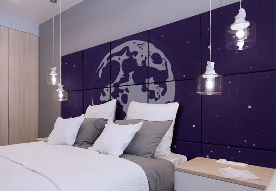 galaxy print DIY bedroom decor project