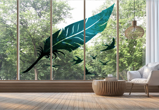 birds print DIY window decor idea for home