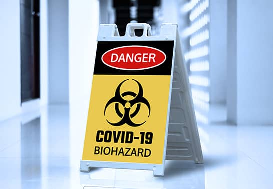 Danger Covid-19 Biohazard sign board option