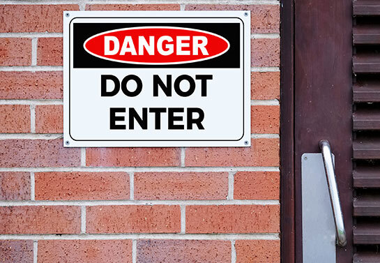 Danger Don't Enter workplace safety warning