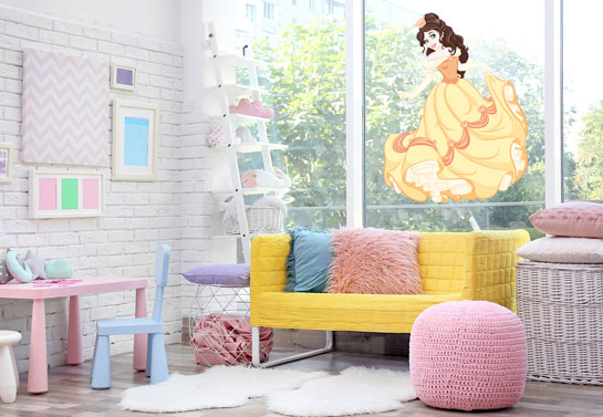 Disney princess kid's room window decor