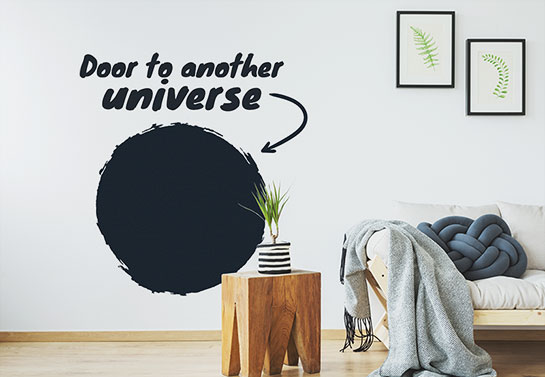 Door to another universe crazy wall sticker