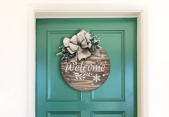 office holiday idea for door with a wooden decor