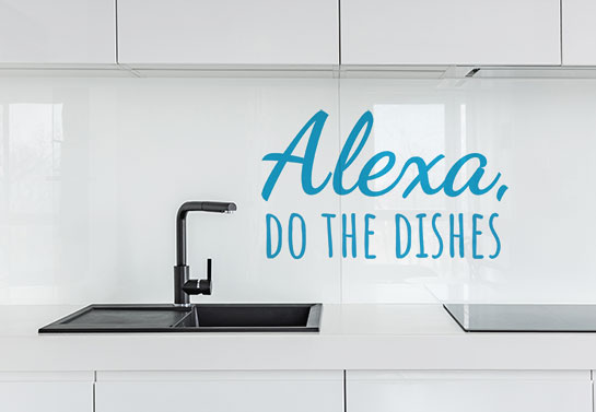 Alexa, do the dished funny kitchen wall decal