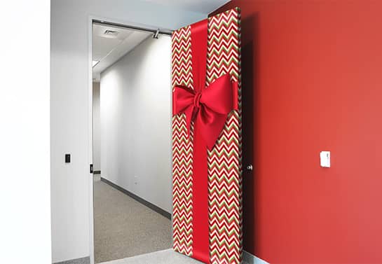 funny office office holiday decorating idea for door 