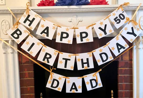 50th birthday banner ideas