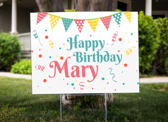 Happy Birthday Mary party decorating ideas for outside