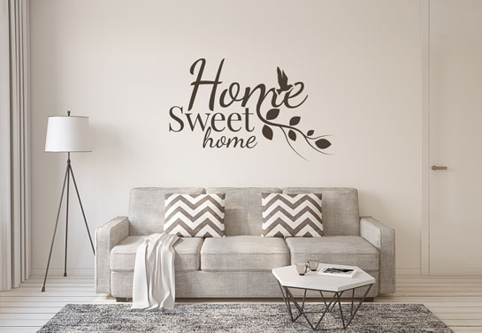 Home Sweet Home living room wall decor idea