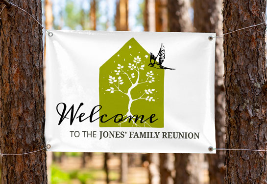 family reunion welcoming banner idea with a beautiful design