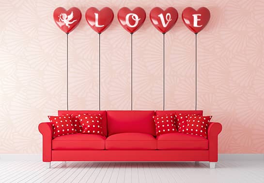 LOVE balloons Valentine decoration idea