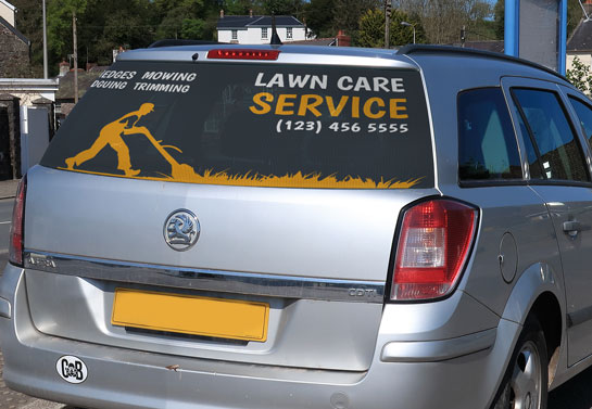 Lawn Care Service cool rear window decal for business
