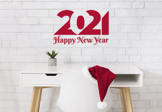 2021 Happy New Year decoration idea for office walls