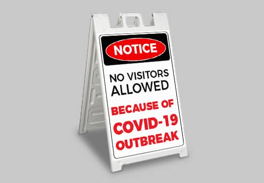 Notice coronavirus safety sign