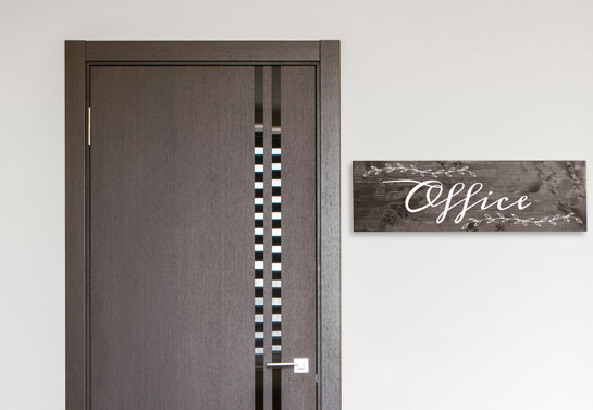 home office wooden sign for classic decorating style