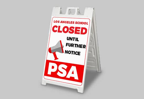 PSA Closed safety signage