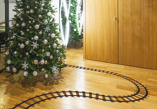 Sticky railway for cute office holiday decorating ideas