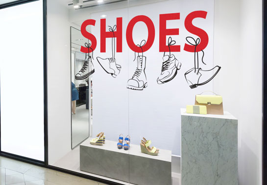 Shoes store window decal idea