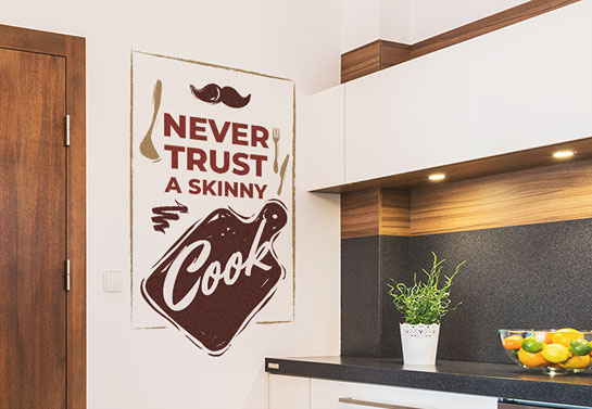 Skinny cook funny wall decal for kitchen