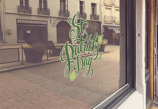 St. Patrick's Day green window decoration idea