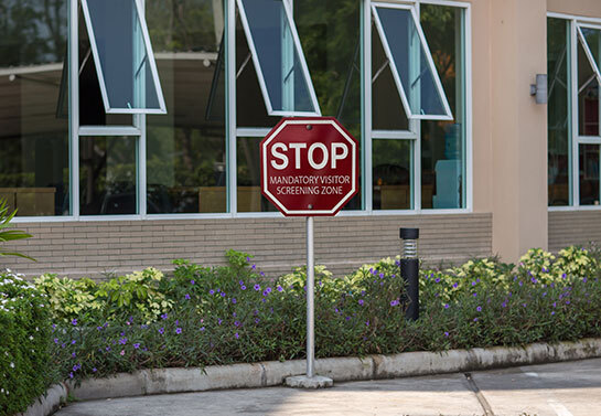 Stop workplace aluminium safety sign type