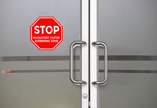 Stop workplace safety warning window decal