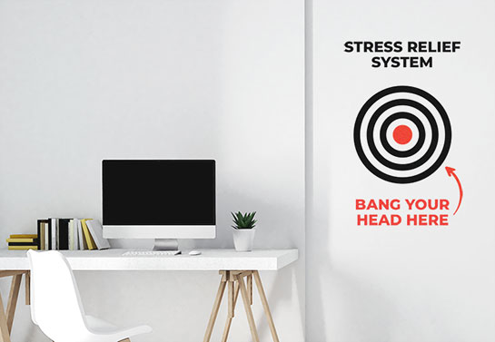 Stress relief funny home office wall decal