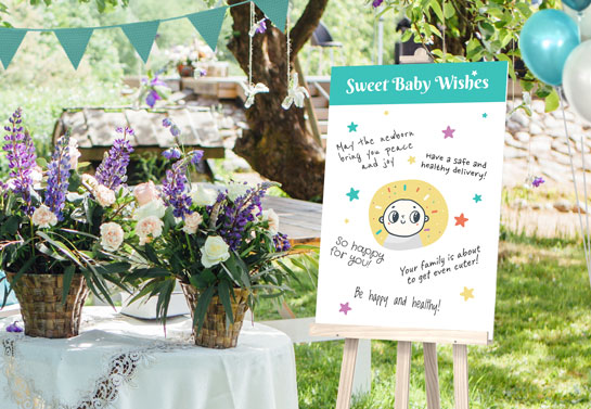 Board of wishes outdoor baby shower decoration