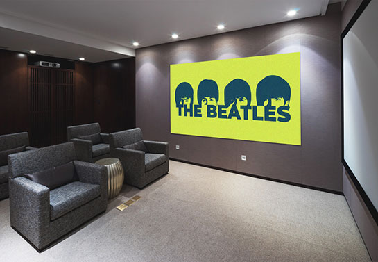 canvas design idea in electric green with the iconic The Beatles faces