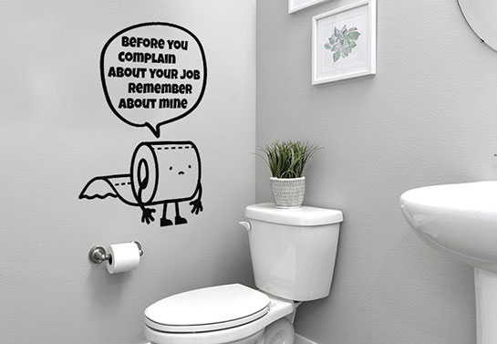 Toilet paper weird wall sticker
