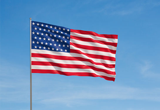 US flag banner for a political campaign