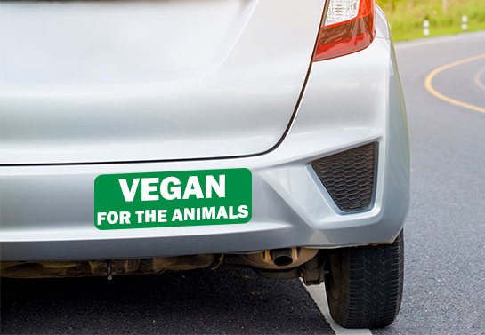 Vegan For The Animals bumper sticker idea