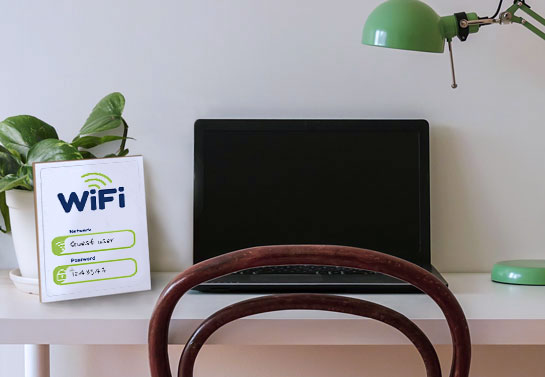 WiFi password wooden sign for practical home office decorating