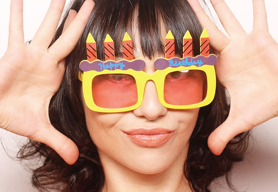 Outdoor birthday cardboard sunglasses