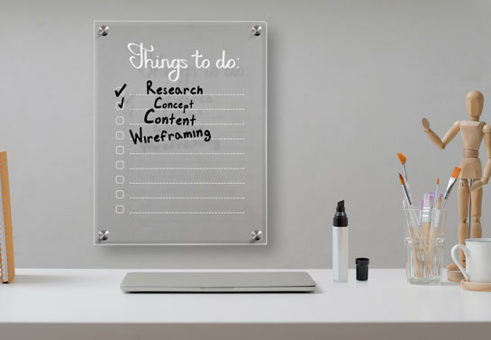 acrylic dry erase board small home office decor idea