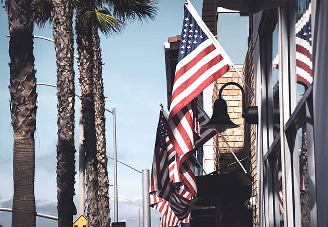 American flag decoration idea for 4th of July in the street