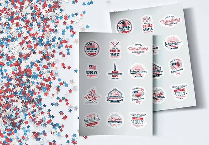 4th of July party decorating ideas with thematic stickers