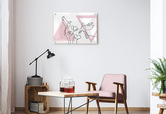 home office guest room decorating idea with an animals line drawing print