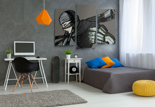 animation print boy's room decor idea