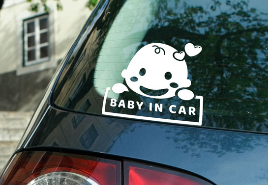 Baby In Car cute back window decal
