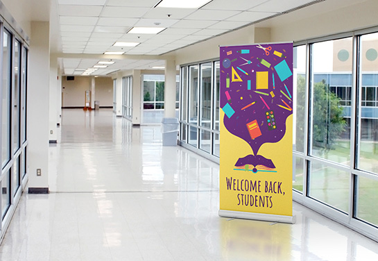 colorful back to school banner idea displayed indoors