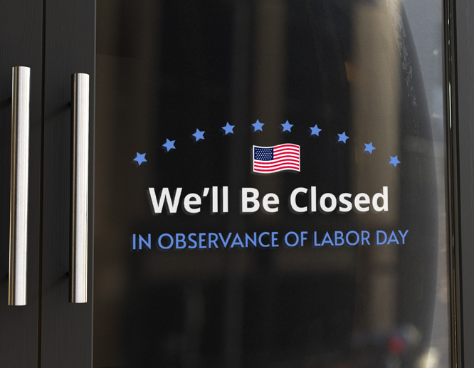 Striking Closed on Labor Day Signs in Various Styles Blog Square Signs