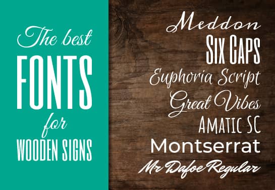 best fonts for DIY wooden signs showcased under each other